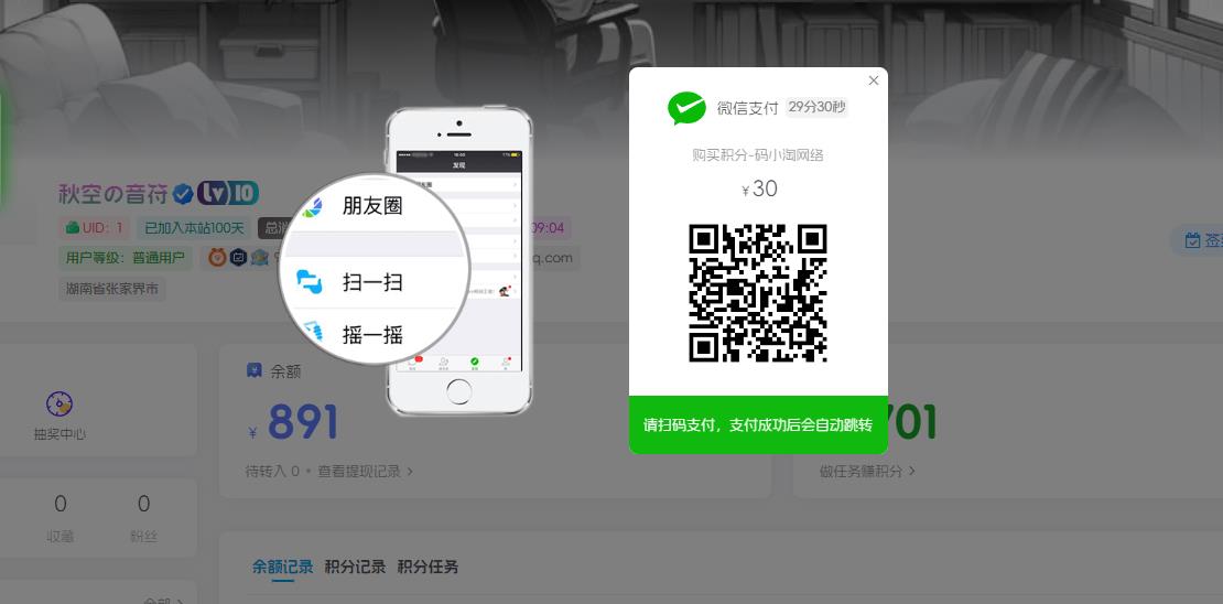 子比主题 — 伪易支付对接插件-码小淘博客
