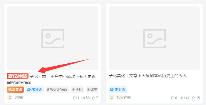 子比主题 – 文章前缀自定义功能插件-码小淘博客